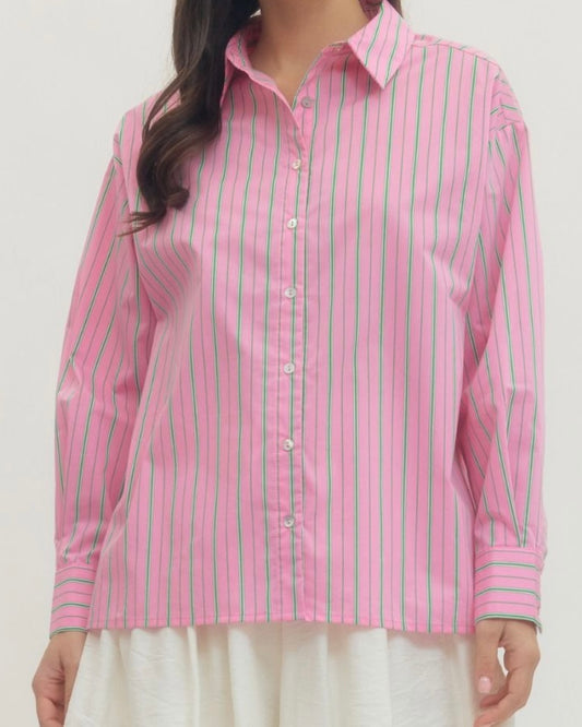 Addie Pink Stripe Shirt - The Swanky Shack