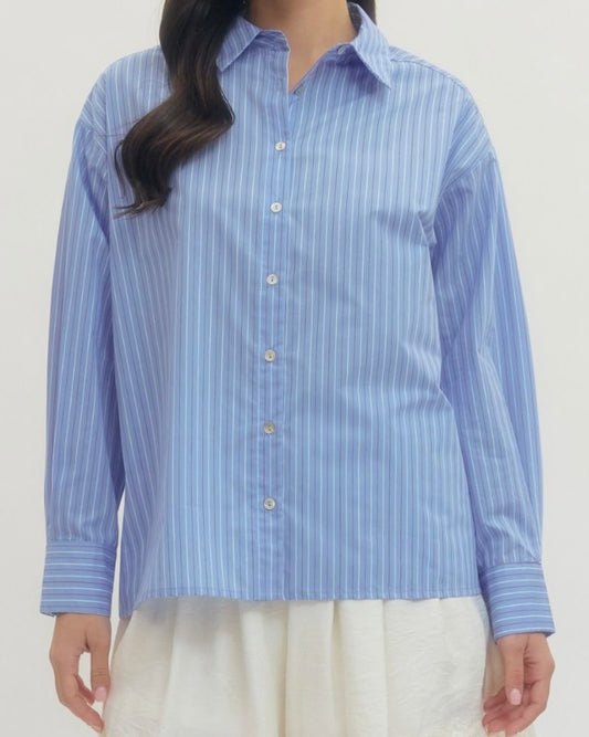 Addie Blue Stripe Shirt - The Swanky Shack