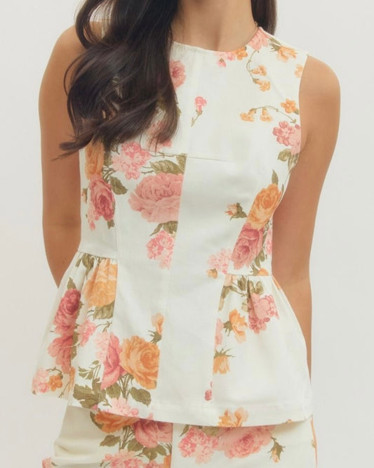 Peplum Floral Top - The Swanky Shack