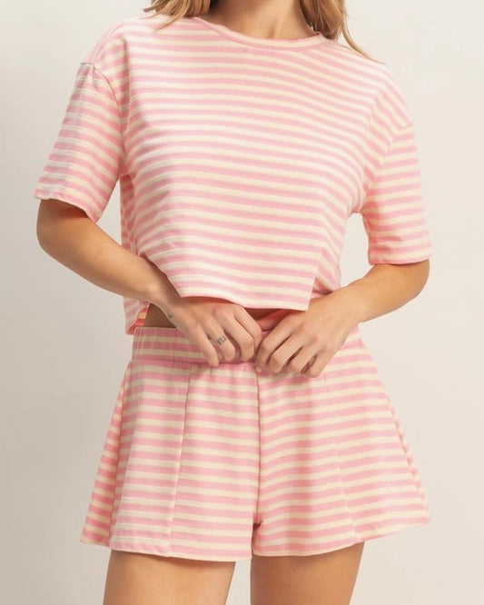 Pink Stripe Short Set - The Swanky Shack