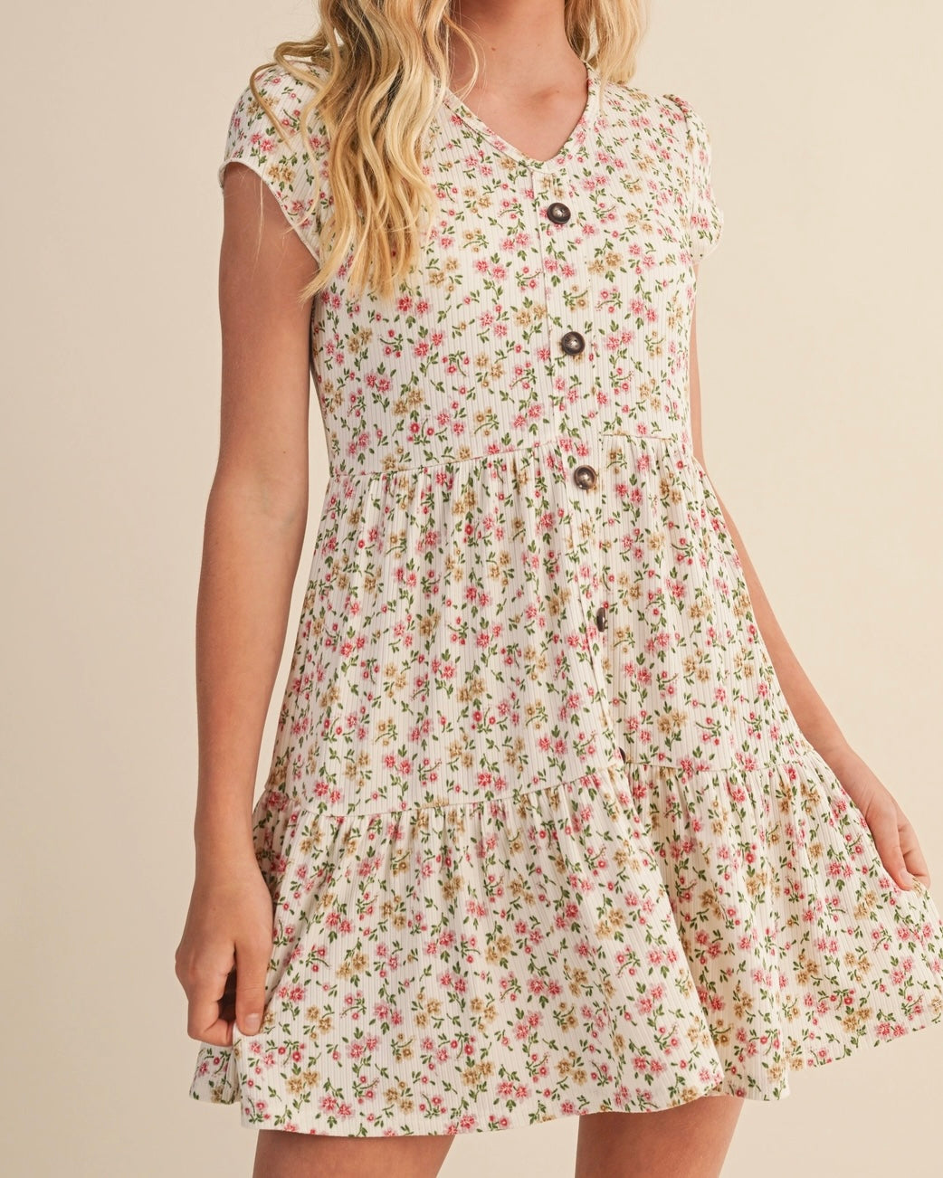 Girls Carly Floral Dress - The Swanky Shack