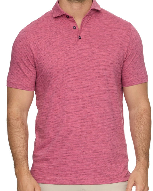 Hudson Mauve Heather Striped Polo - The Swanky Shack