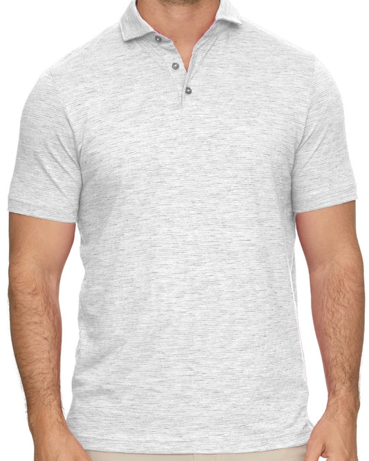Hudson Gray Heather Striped Polo - The Swanky Shack
