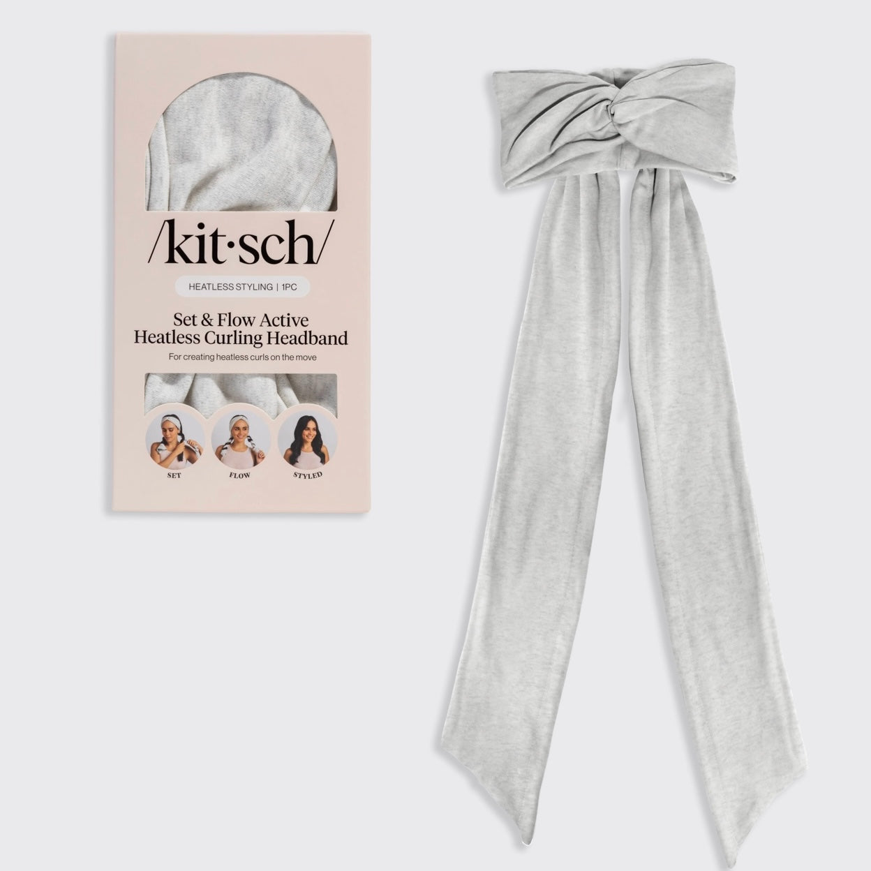 Gray Heatless Curling Headband - The Swanky Shack