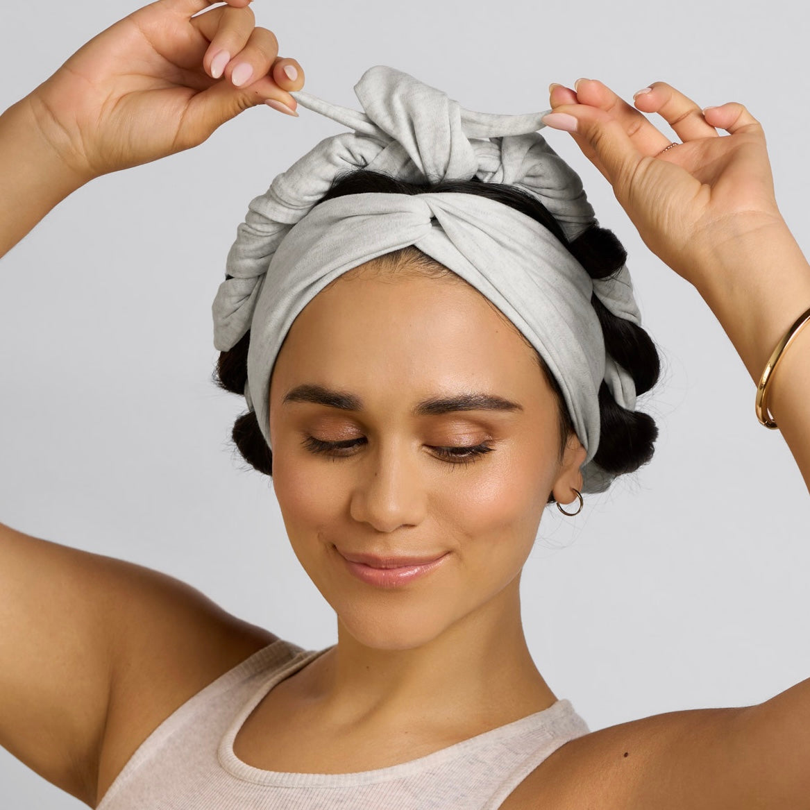 Gray Heatless Curling Headband - The Swanky Shack