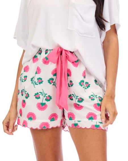 Pink Floral Print Pajama Short - The Swanky Shack