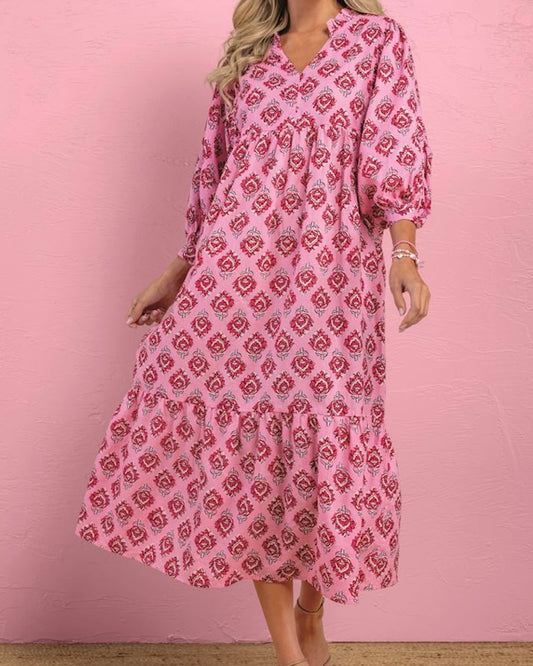 Waylon Pink Midi Dress - The Swanky Shack