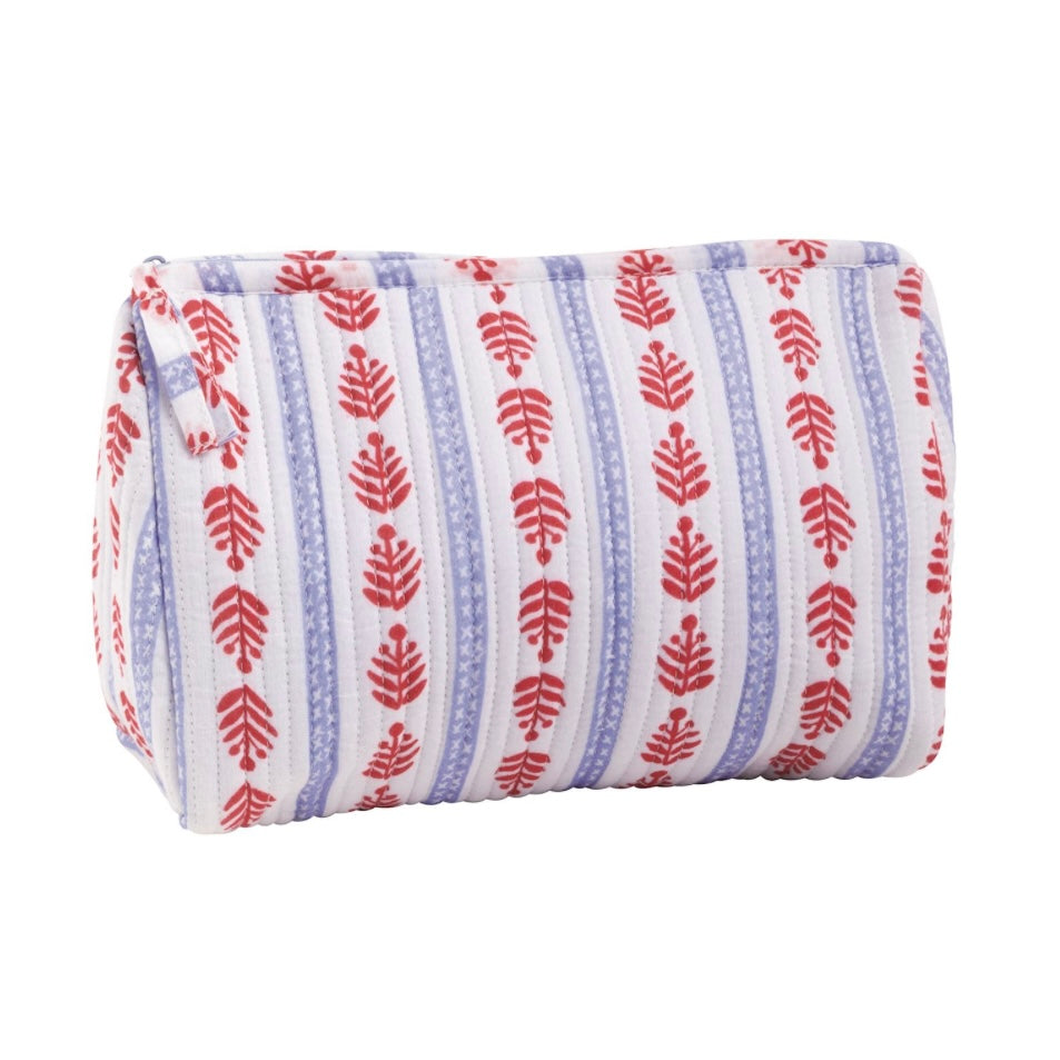 Americana White Block Cosmetic Bag - The Swanky Shack