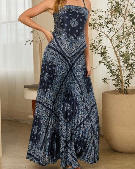 Bandana Print Pleated Skirt - The Swanky Shack