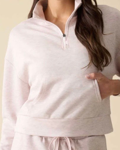 Pink Heather Super Soft 1/4 Zip Pullover - The Swanky Shack