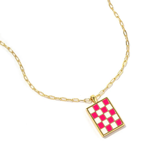 Hopscotch Hot Pink Necklace - The Swanky Shack