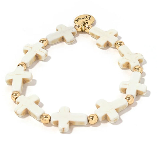 Full White Cross Bracelet - The Swanky Shack