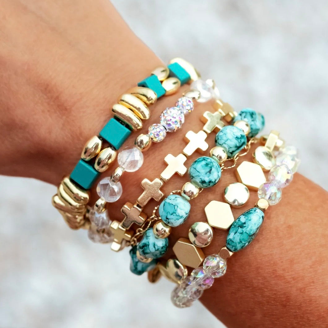 Full Gold Cross Bracelet - The Swanky Shack