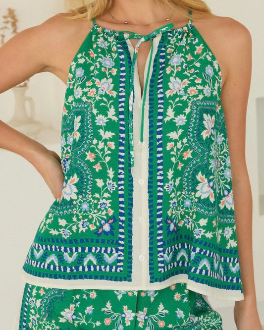 Floral Border Tank - The Swanky Shack