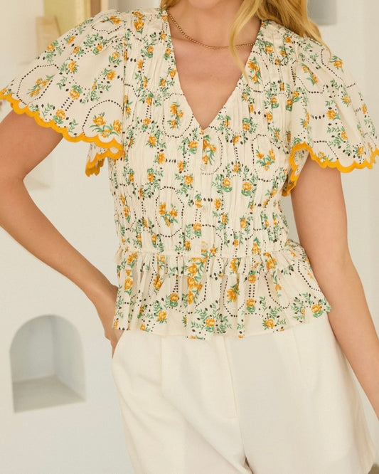 Hello Yellow Peplum Top - The Swanky Shack