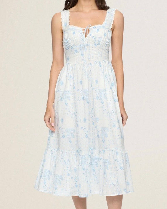 Virginia Blue Midi Dress - The Swanky Shack