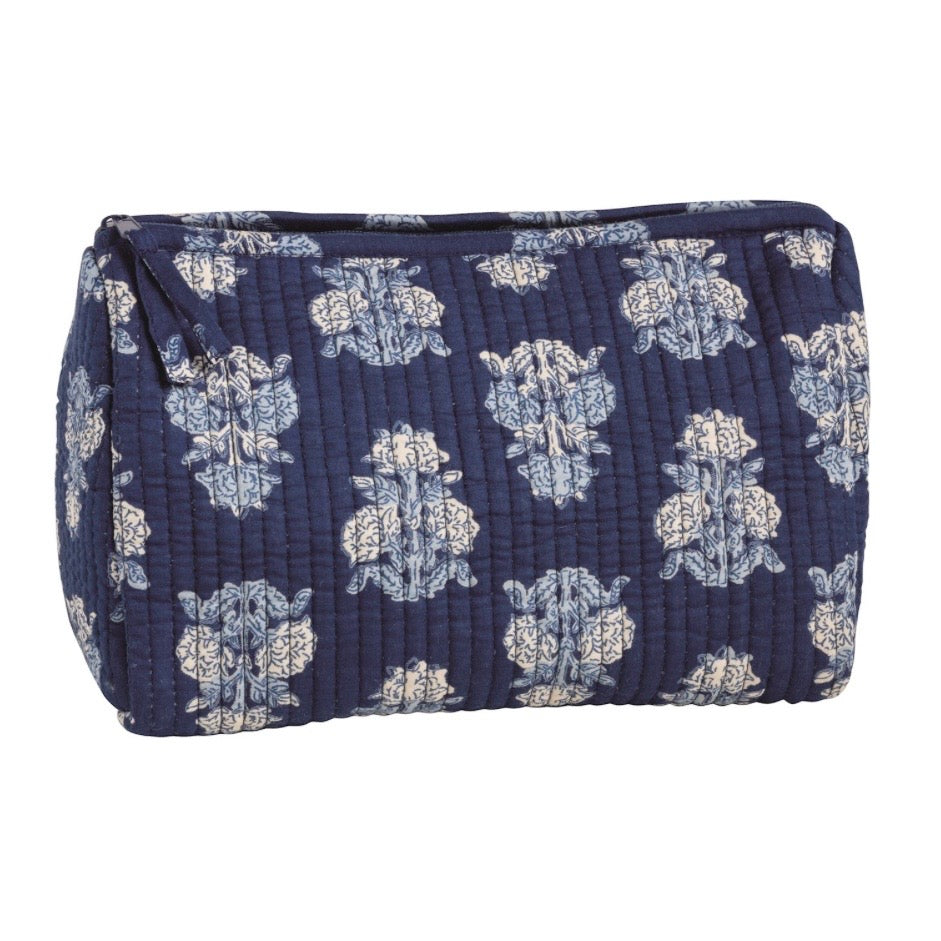 Navy Cornflower Cosmetic Case - The Swanky Shack