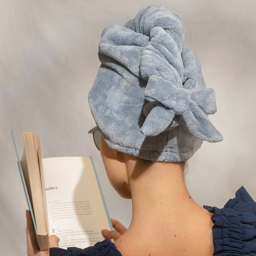 Coastal Blue Microfiber Hair Towel - The Swanky Shack