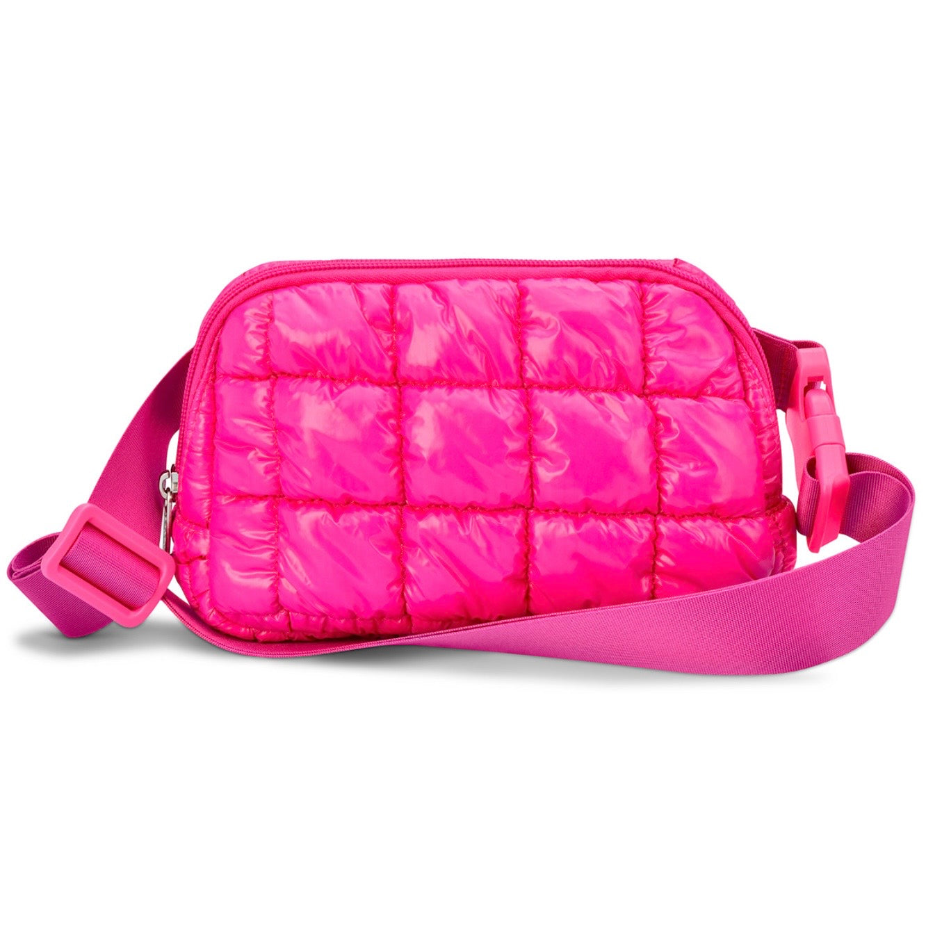 Hot Pink Shiny Puffer Belt Bag - The Swanky Shack