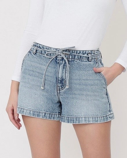 Rebecca Tie Denim Short - The Swanky Shack