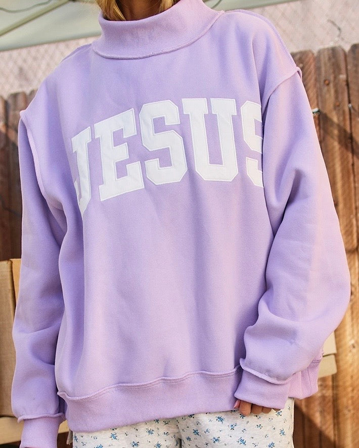JESUS Lavender Sweatshirt - The Swanky Shack