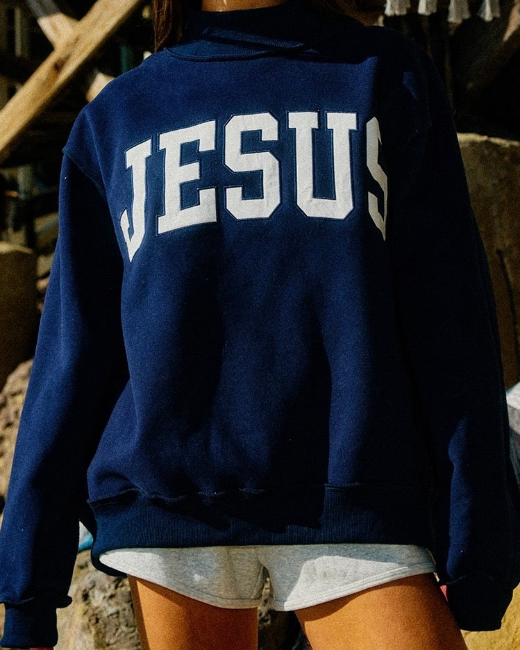 JESUS Navy Sweatshirt - The Swanky Shack
