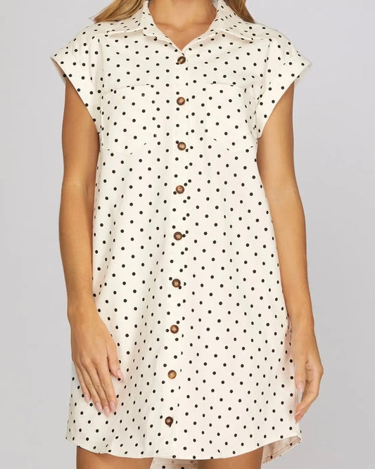 White Polka Dot Dress - The Swanky Shack