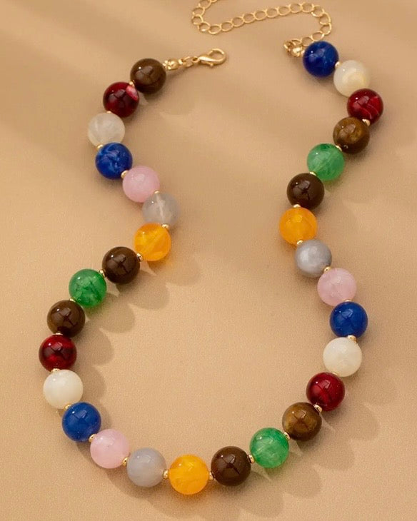 Multi Colored Bead Necklace