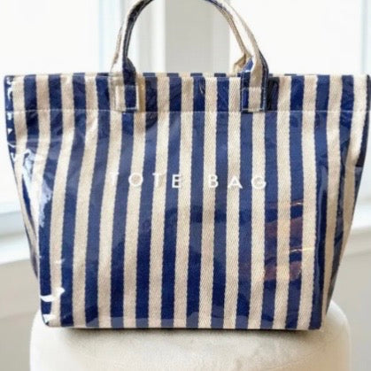 Blue Stripe Tote Bag - The Swanky Shack