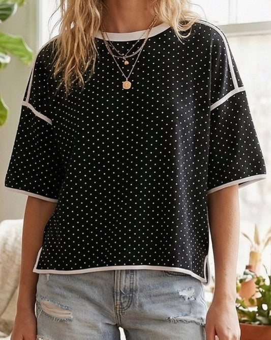 Black Polka Dot Tee - The Swanky Shack