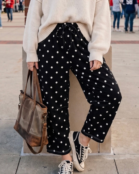 Polka Dot Barrel Pants - The Swanky Shack