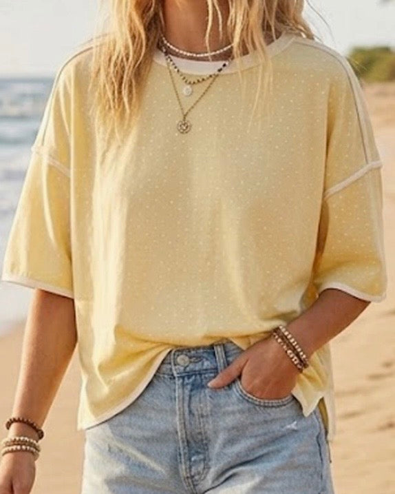 Yellow Polka Dot Tee - The Swanky Shack