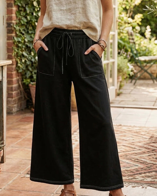 Black Relaxed Wide Leg Pant - The Swanky Shack