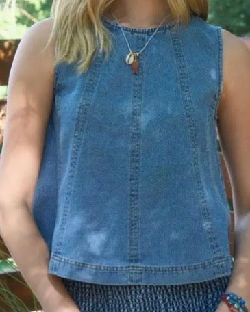Seam Detail Denim Top