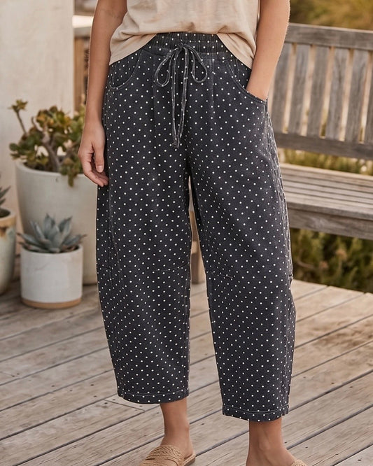 Mineral Washed Polka Dot Lounge Pant