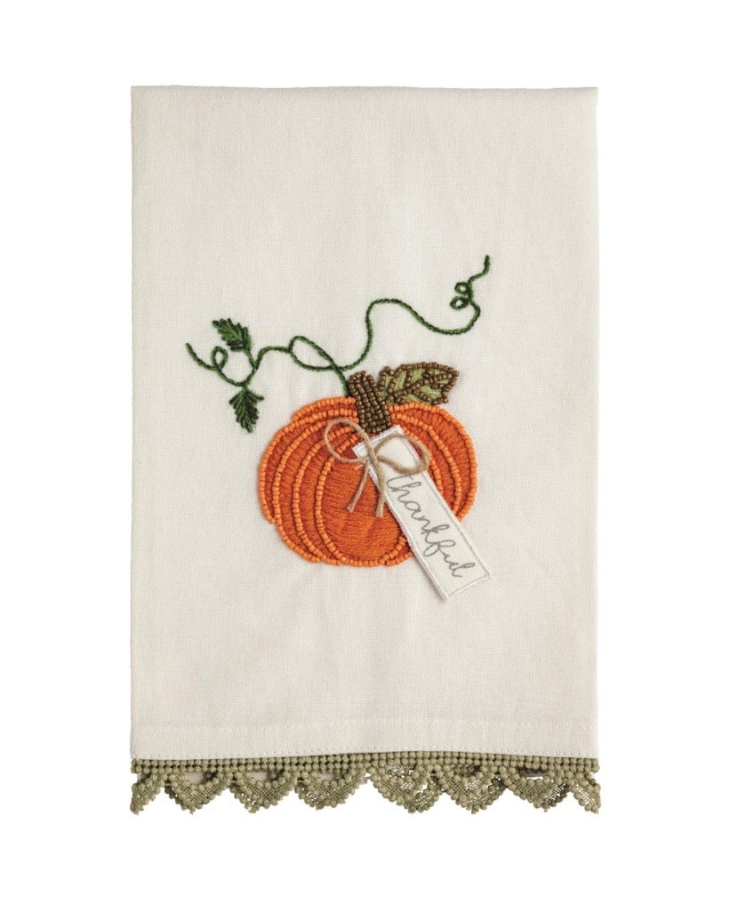 Pumpkin Beaded Towel