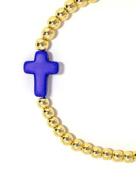 Single Blue Cross Bracelet