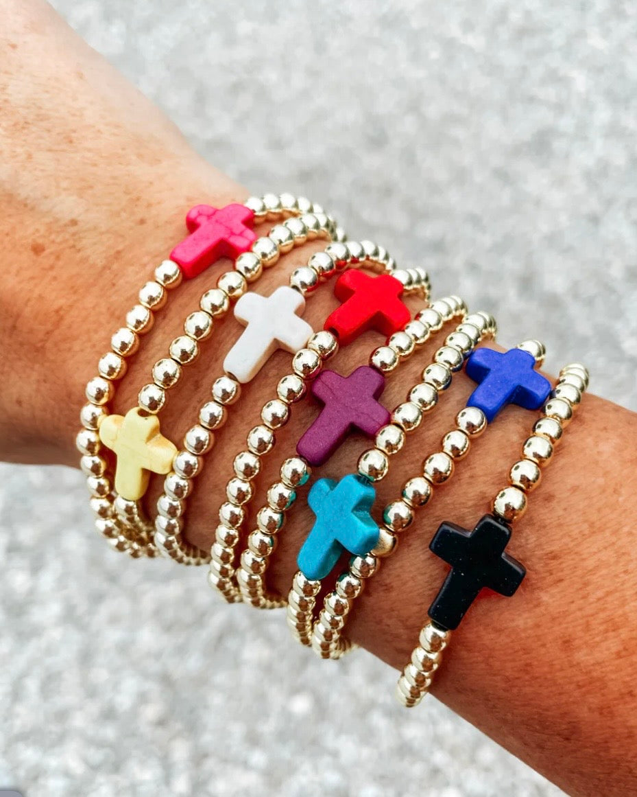 Single Blue Cross Bracelet