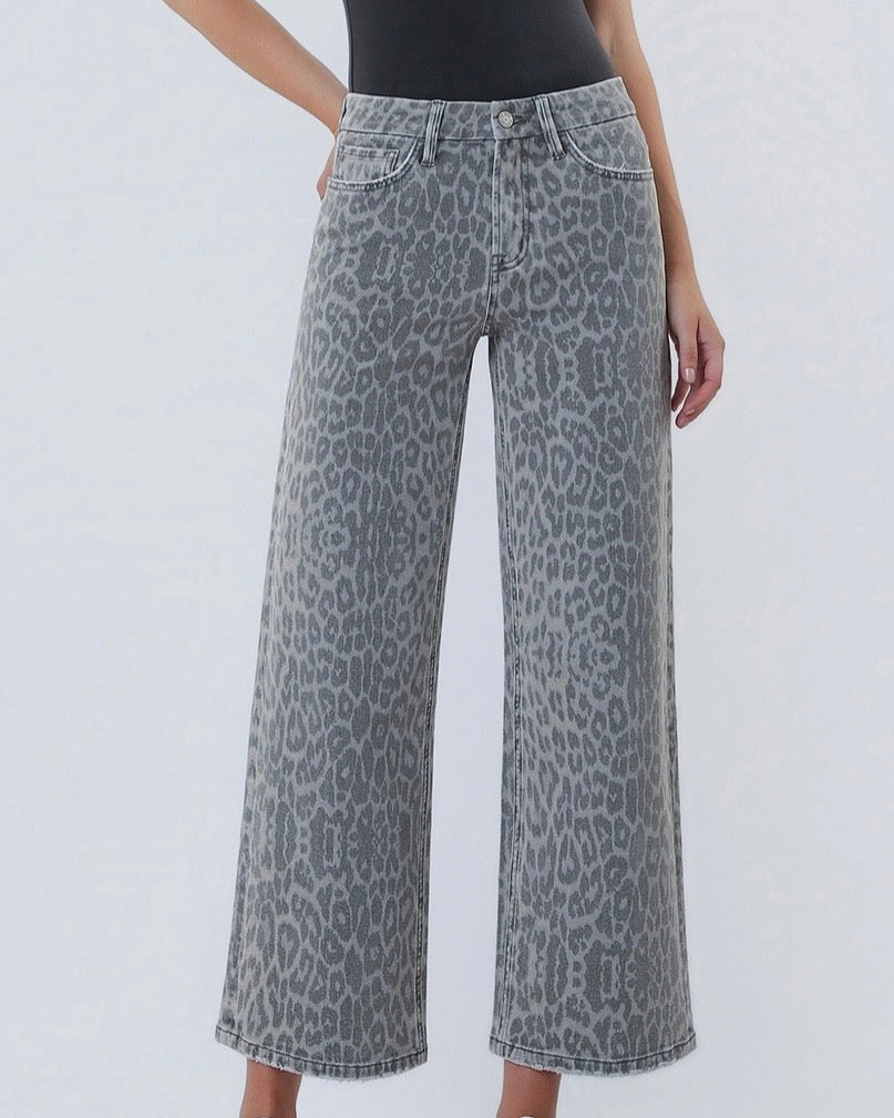 Grey Leo Wide Leg Jean