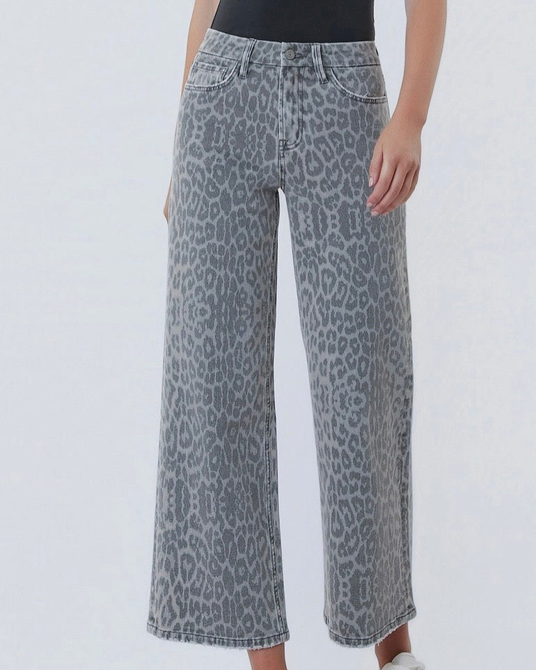 Grey Leo Wide Leg Jean