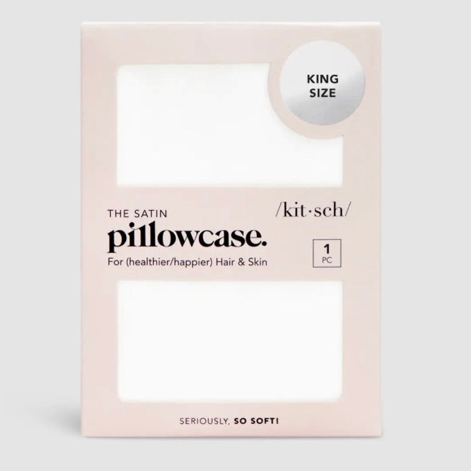 King Size Satin Ivory Pillowcase