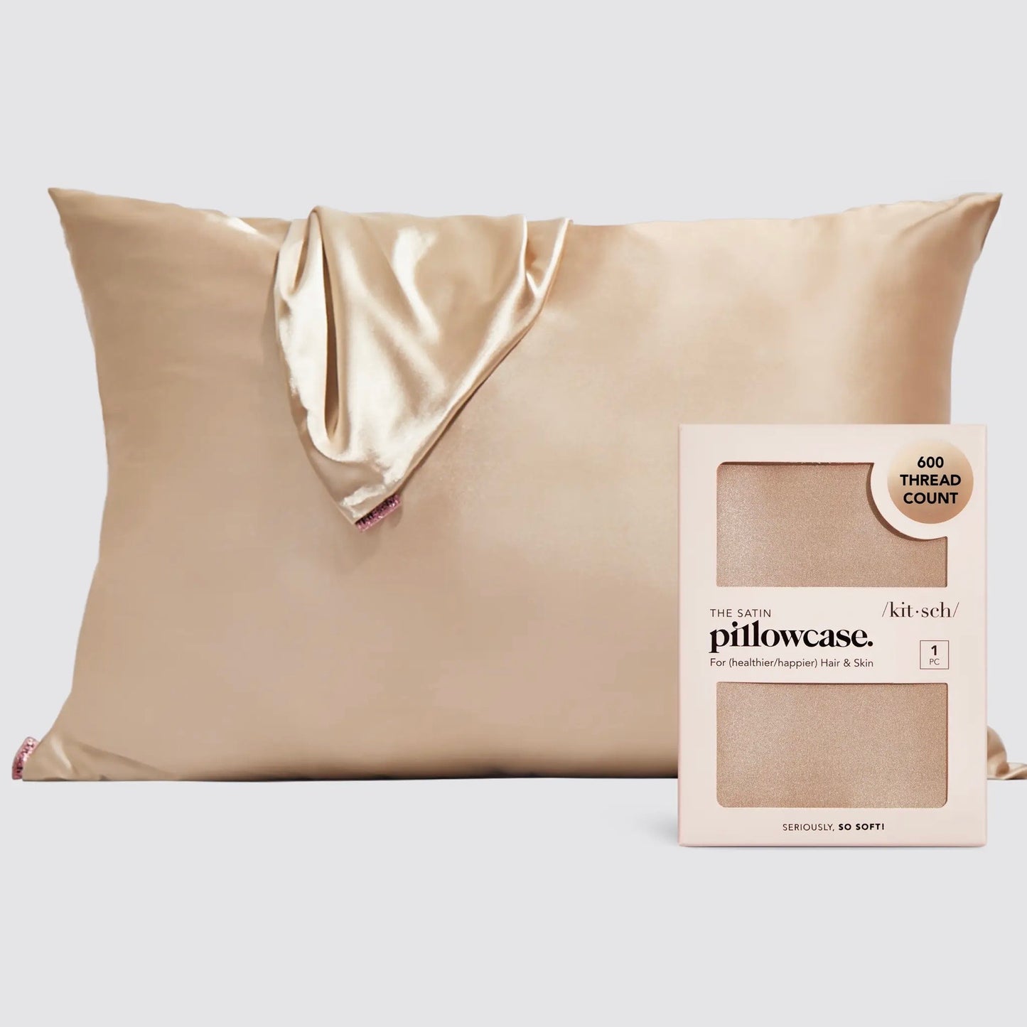 Standard Size Satin Champagne Pillowcase