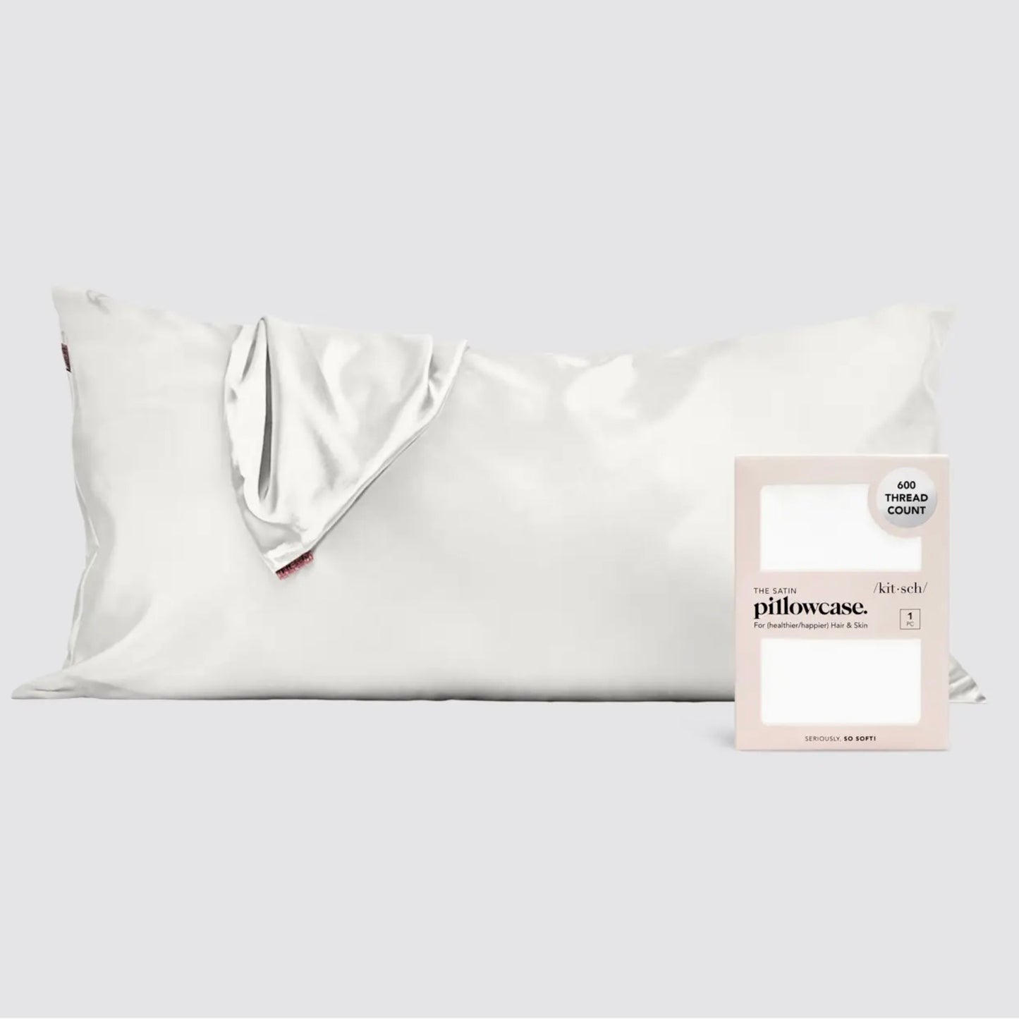 King Size Satin Ivory Pillowcase