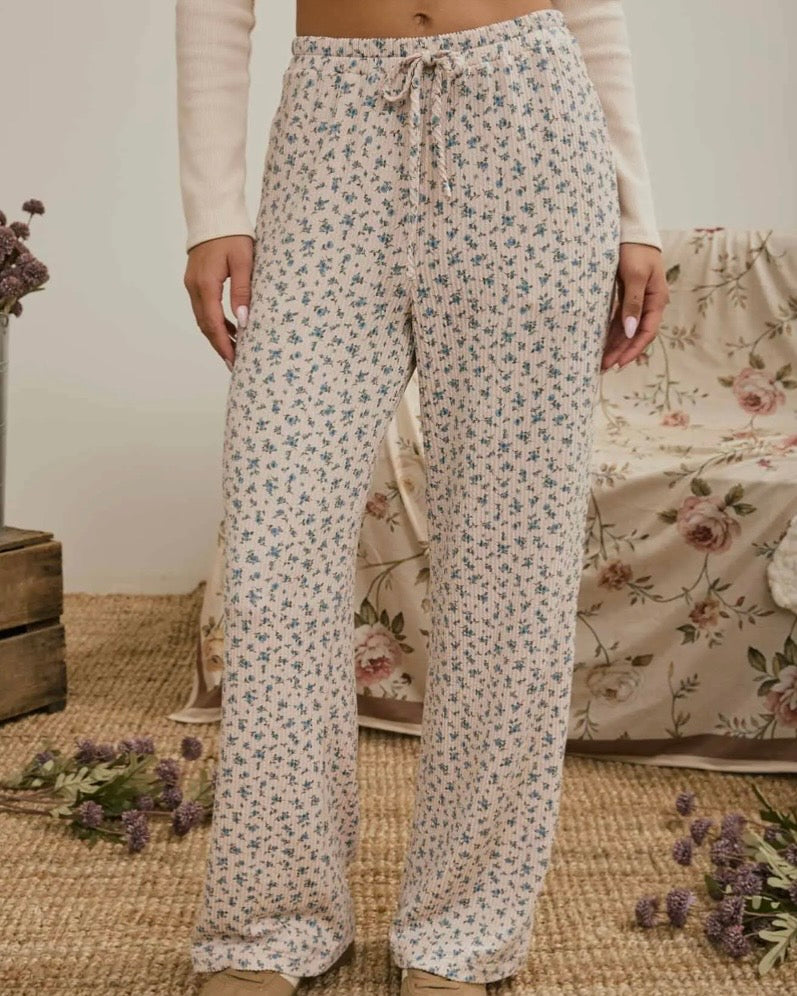 Ditsy Floral Ribbed Lounge Pant