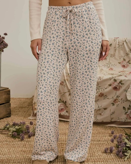Ditsy Floral Ribbed Lounge Pant