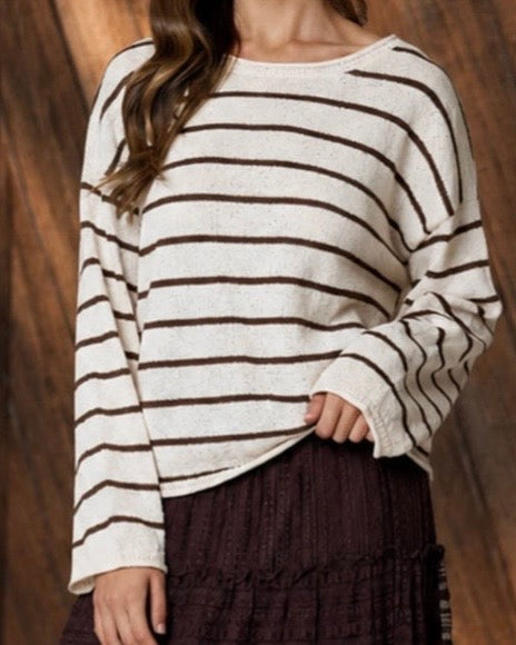 Cream Raw Edge Sweater