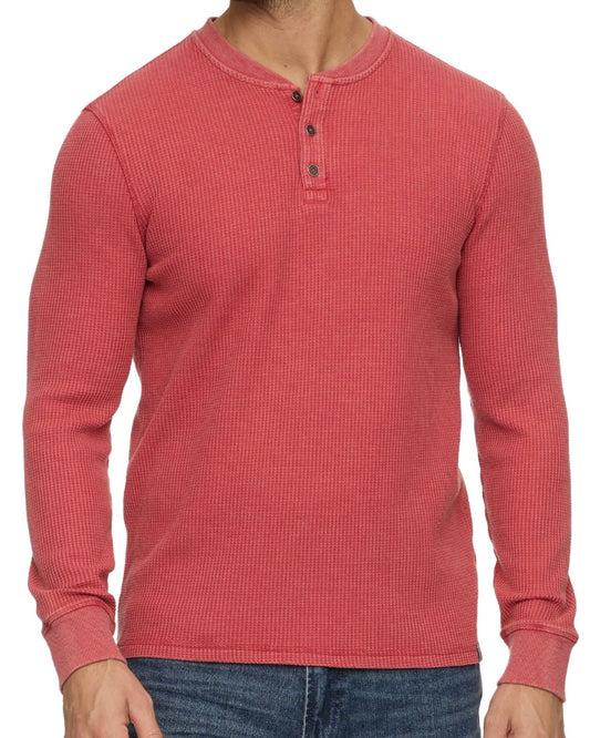Vintage Red Waffle Henley
