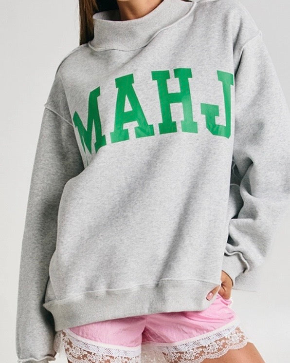 Mahjong Reversible Mockneck Sweatshirt