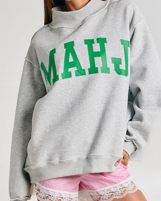 Mahjong Reversible Mockneck Sweatshirt