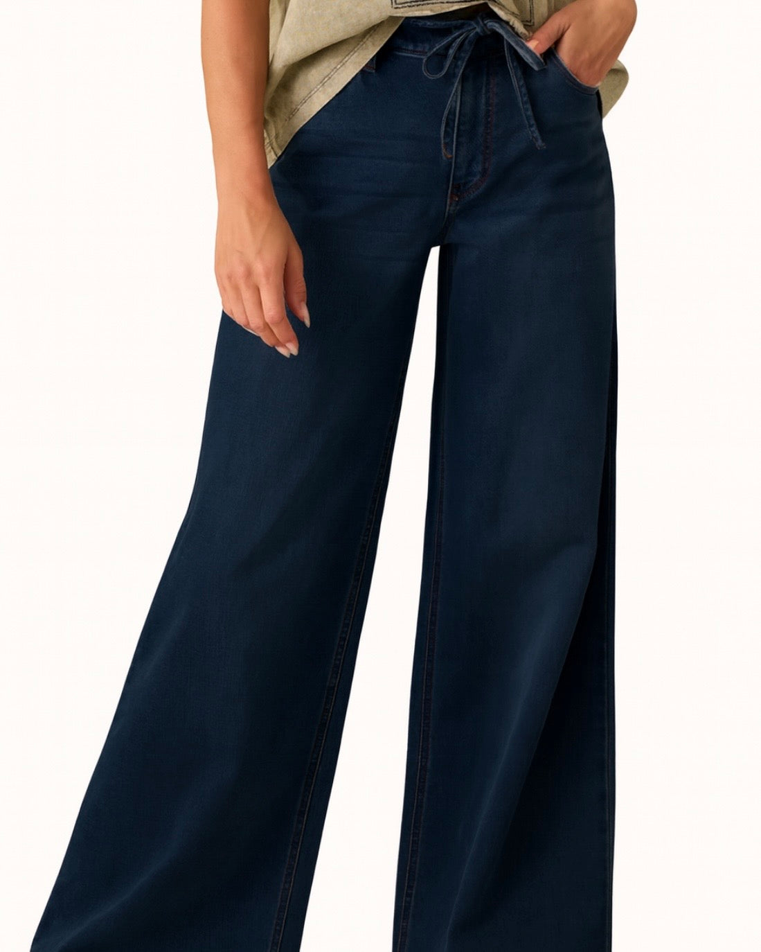 Lynsey Dark Wash Wide Leg Jean - The Swanky Shack